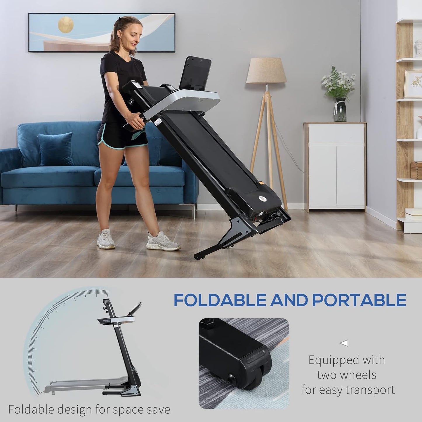 High Performance Foldable Treadmill With LCD Display