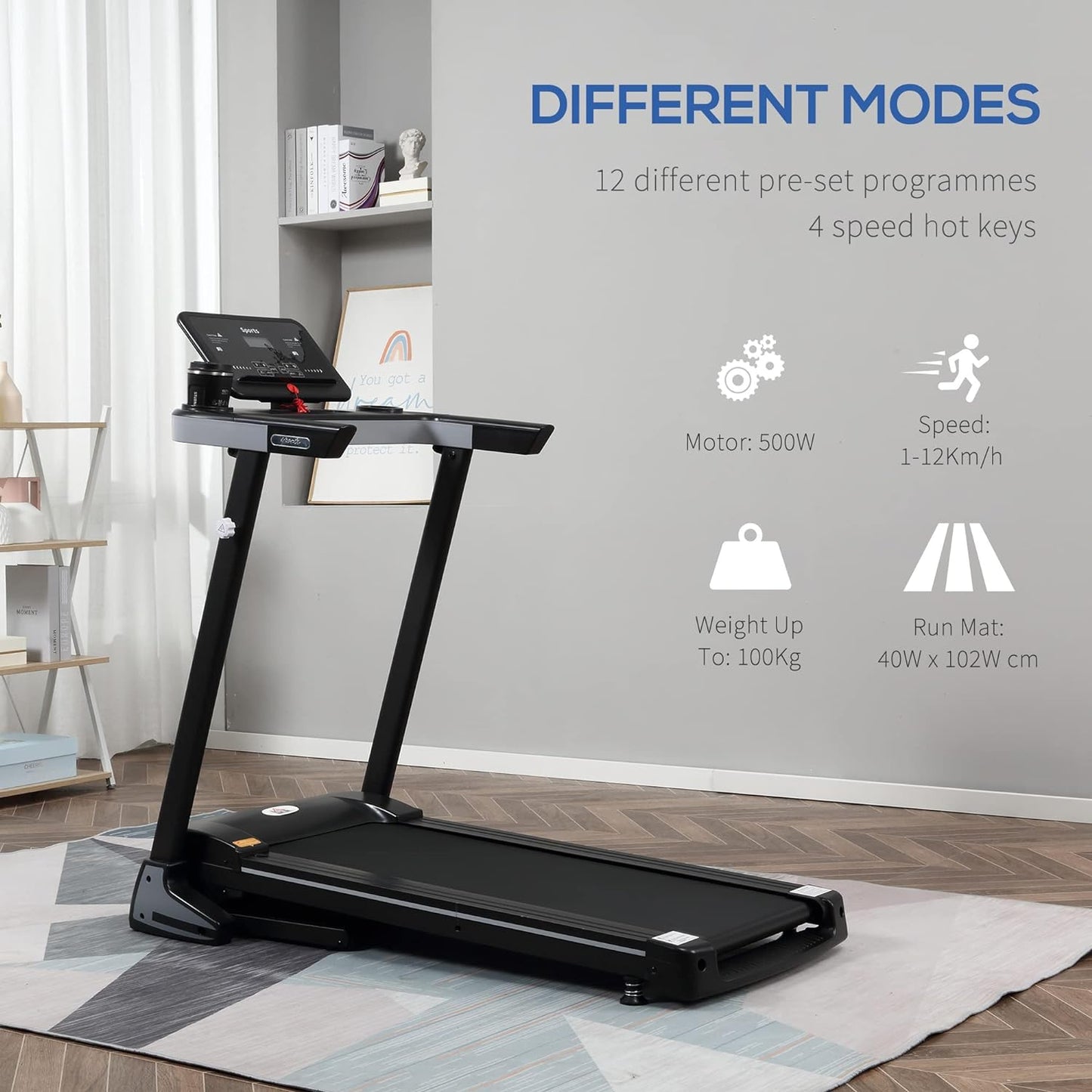 High Performance Foldable Treadmill With LCD Display