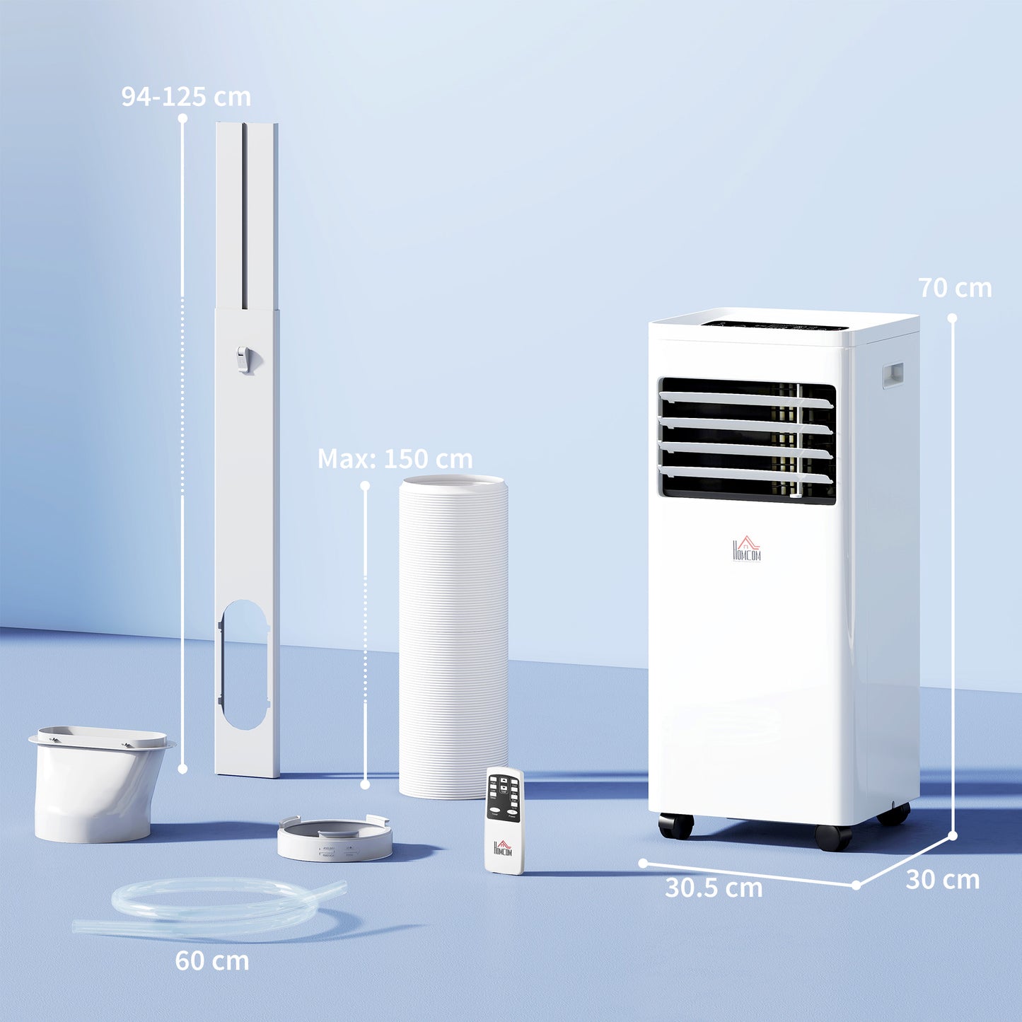 Mobile Air Conditioner White W/ Remote Control Cooling Ventilating