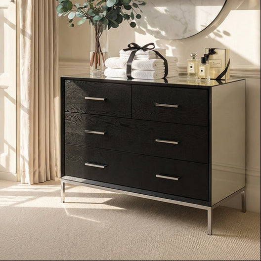 Trio Black Chest of Drawers