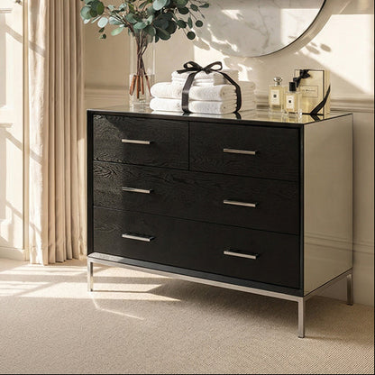 Trio Black Chest of Drawers