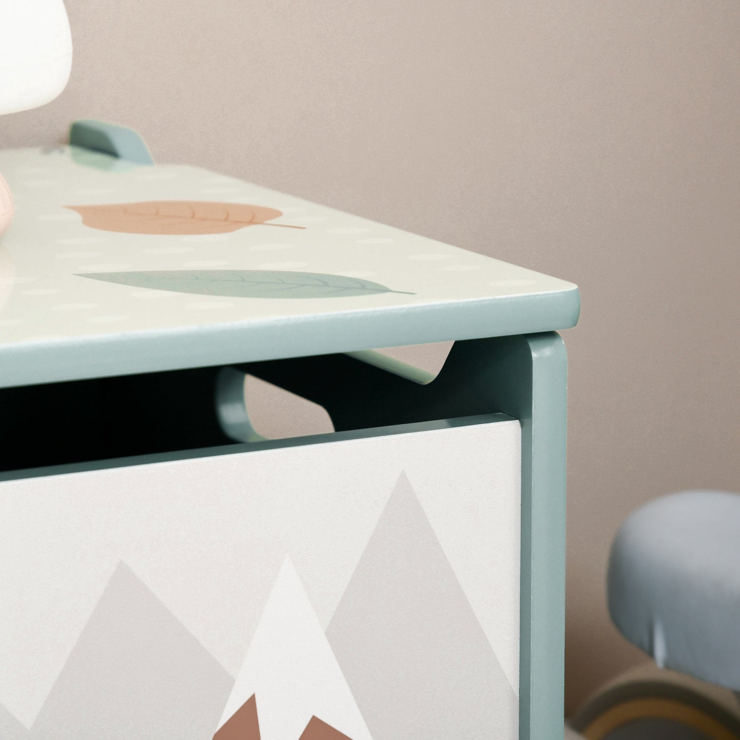 ZONEKIZ Toy Box for Girls Boys, Kids Toy Chest with Lid Safety Hinge, Cute Animal Design, Green