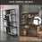 Industrial 5 Tier Book Shelf with Sliding Mesh Doors, for Living Room