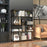 Industrial 5 Tier Book Shelf with Sliding Mesh Doors, for Living Room