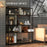 Industrial 5 Tier Book Shelf with Sliding Mesh Doors, for Living Room