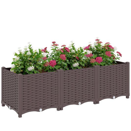 Plastic Raised Garden Bed with Legs and Drainage Holes and Plugs