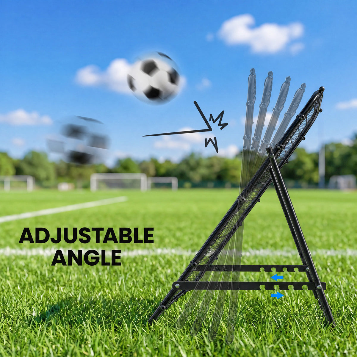Rebounder Net Adults Football Training Aid Adjustable Black