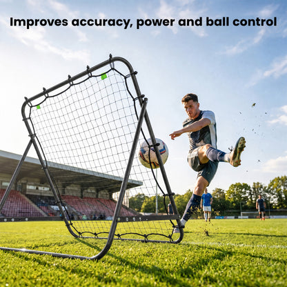 Rebounder Net Adults Football Training Aid Adjustable Black