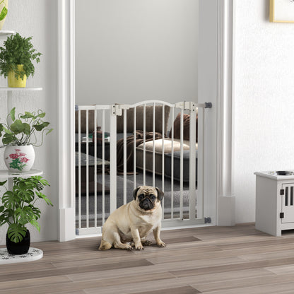 74-94cm Adjustable Metal Pet Gate Safety Barrier w/ Auto-Close White