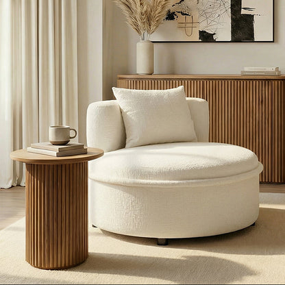 Tubio Lounge Chair Ivory Chenille