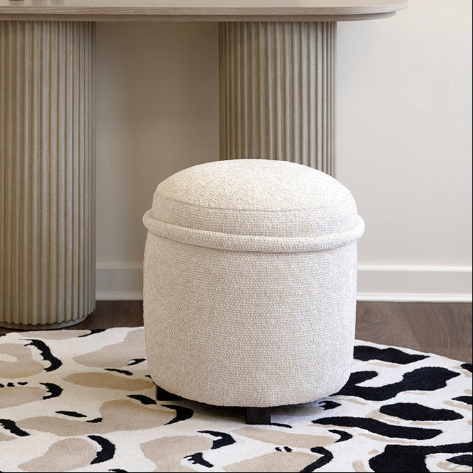 Tubio Footstool Ivory Chenille