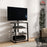 Corner TV Unit for 28" TVs with Shelves, Extension Lead Holder, Grey