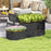 2-Tier Galvanised Raised Garden Bed with Safety Edging, Dark Grey