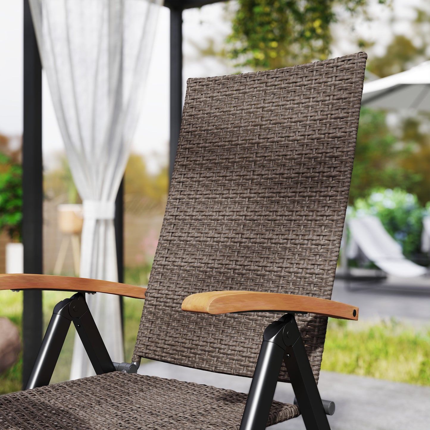 Outdoor Folding Dining Chair, Dining Chair, Brown