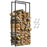 100-150cm Retractable Metal Firewood Log Holder Rack with Hooks