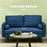 143cm Loveseat Sofa for Bedroom Upholstered 2 Seater Sofa with Back Cushions and Pillows, Blue