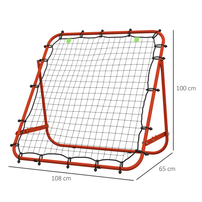 Rebounder Net Kids Adults Football Training Aid Adjustable Red