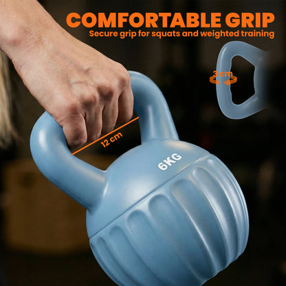 Kettlebell with Non-Slip Handle 6 kg Blue