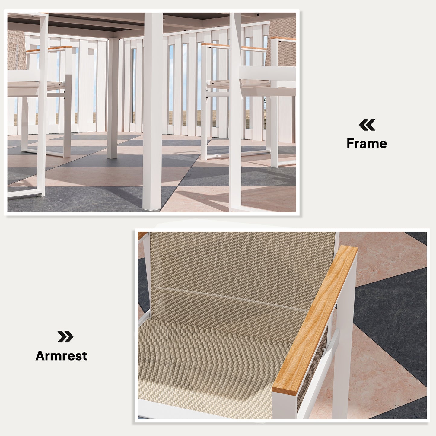 5 Piece Garden Table and Chairs with Tempered Glass Table Top