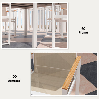 5 Piece Garden Table and Chairs with Tempered Glass Table Top