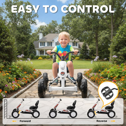 Pedal Go Kart, Go Kart for Kids Ages 2-5 Years, White