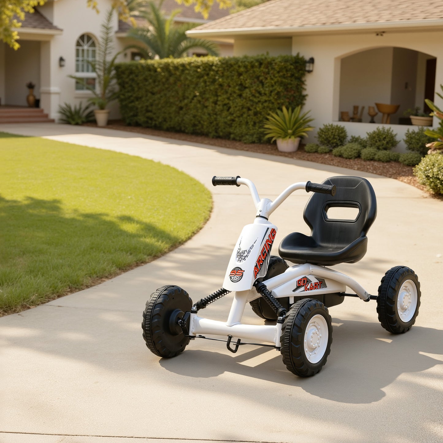 Pedal Go Kart, Go Kart for Kids Ages 2-5 Years, White