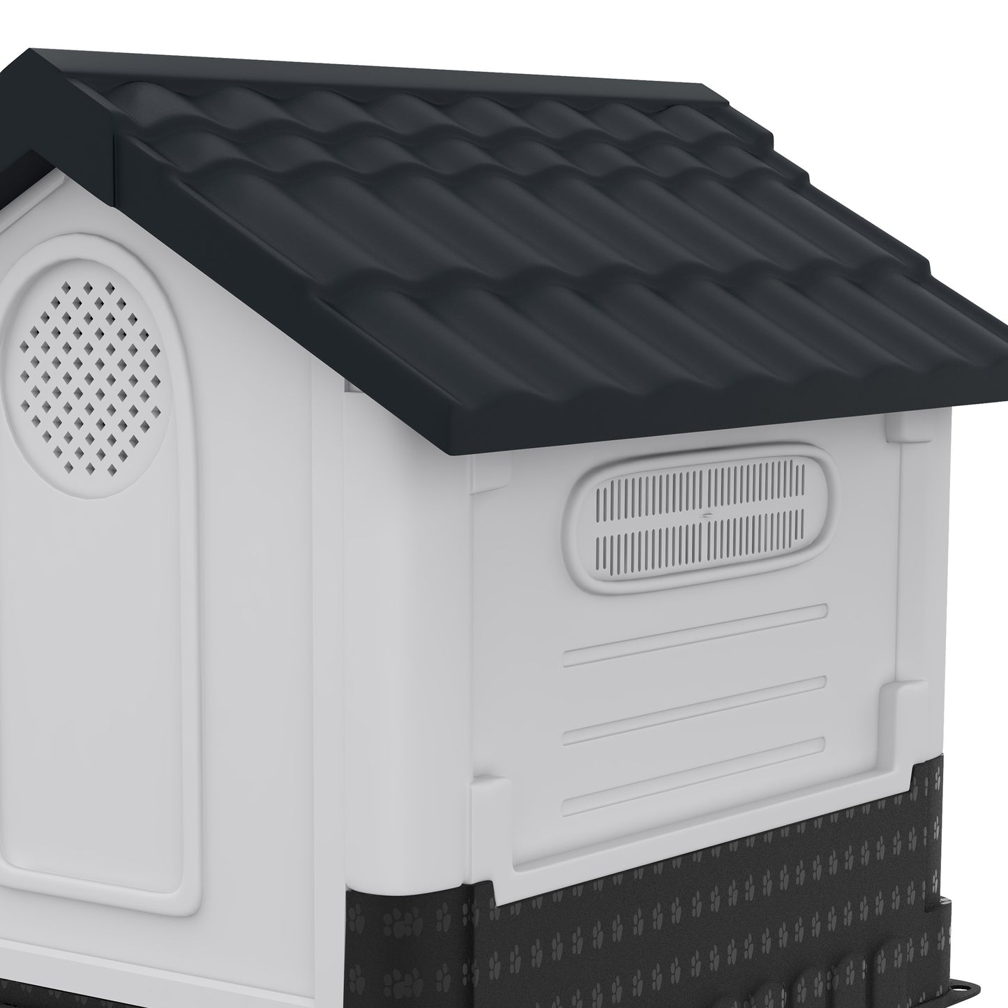 Dog Kennel for Outside, for M and L Dogs, 101 x 88 x 99cm, Grey