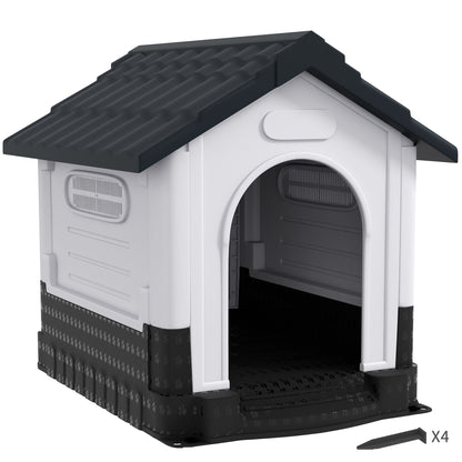 Dog Kennel for Outside, for M and L Dogs, 101 x 88 x 99cm, Grey