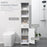 kleankin Tall Bathroom Storage Cabinet with 3 Tier Shelf, Cupboard, Drawer, Door, Freestanding Linen Tower, Slim Side Organizer, White