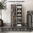 Set of 2 CD Storage Units with Adjustable Shelves, High Gloss Grey