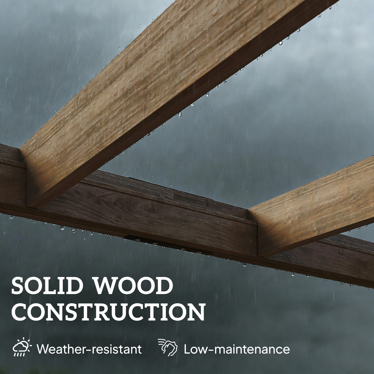 Lean-To Wooden Pergola Kit, Grape Trellis with Stable Structure