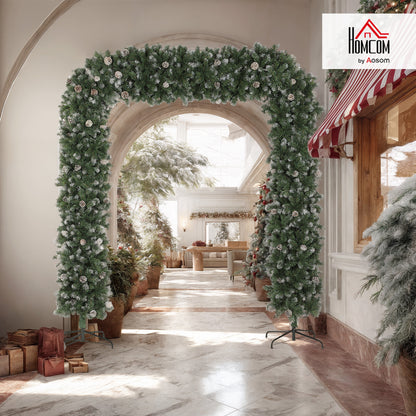 8.2 ft Snow Frosted Christmas Tree Arch, Doorway Decor with 2100 Tips
