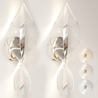 Led Wall Lamp 2 Pack, Modern Indoor Spiral Wall Light, Silver