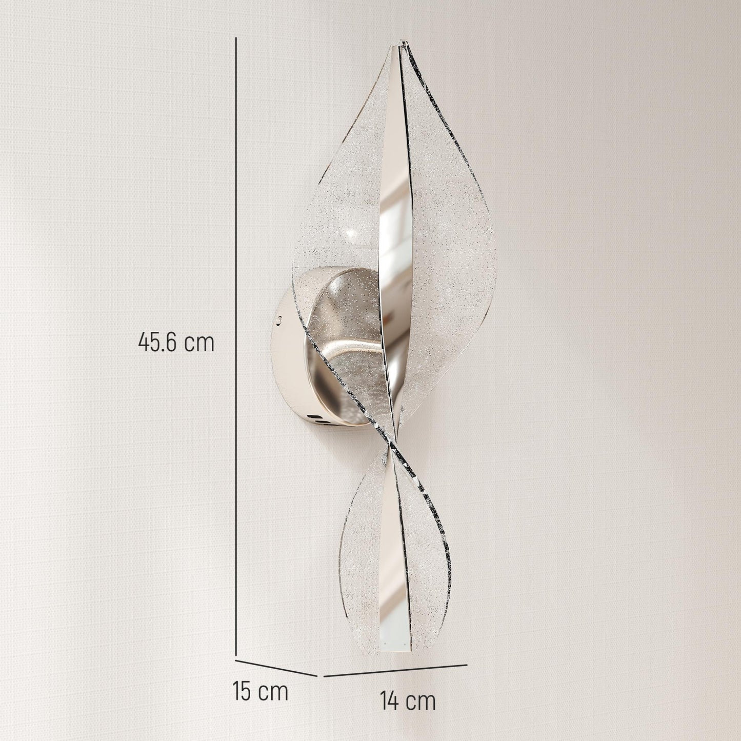 Led Wall Lamp 2 Pack, Modern Indoor Spiral Wall Light, Silver