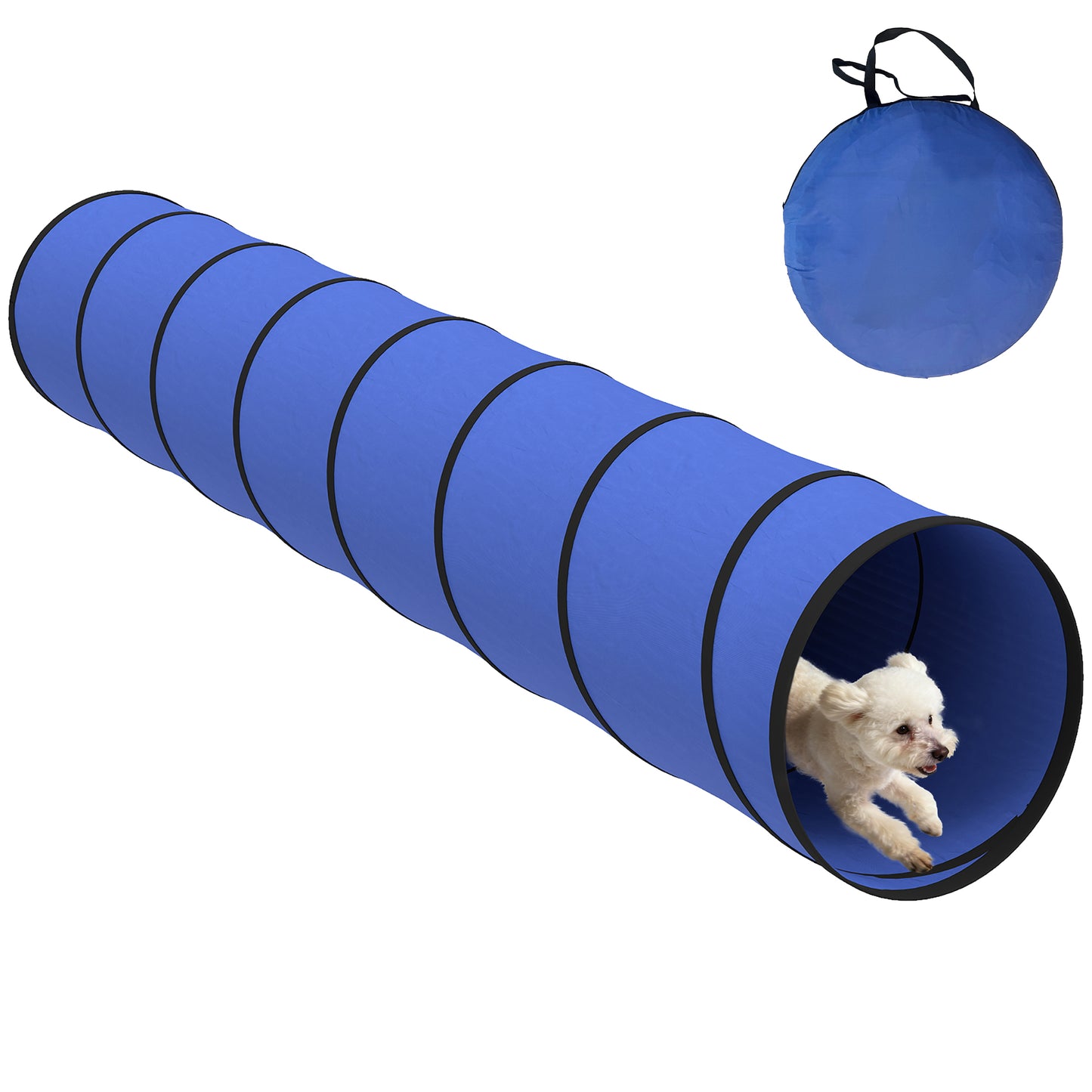 Dog Tunnel 300cm , Foldable Play Tunnel with 4 Ground Pegs and Bag