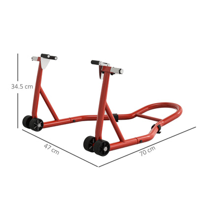 Rear Motorcycle Paddock Stand with U&L Shaped Adapters, Red