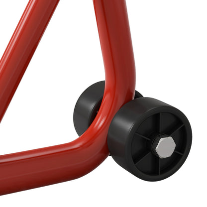 Rear Motorcycle Paddock Stand with U&L Shaped Adapters, Red