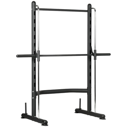 Adjustable Squat Rack with Pull Up Bar and Barbell Bar for Home Gym