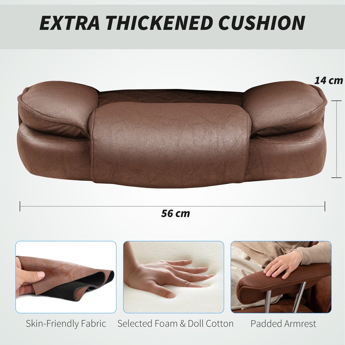 Office Chair, High Back Leathaire Desk Chair for Home, Brown