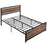 Full Bed Frame with Headboard & Footboard, Strong Slat Support Twin Size Metal Bed w/ Underbed Storage Space, No Box Spring Needed