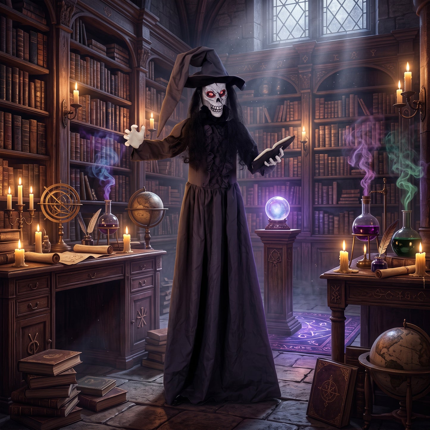 180cm Life Size Animated Witch Halloween Decoration Outdoor Indoor