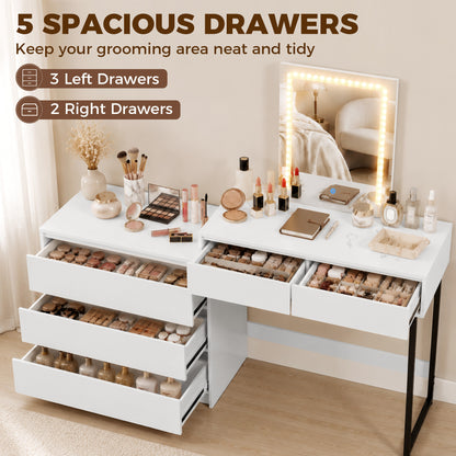 Vanity Makeup Desk LED Mirror Bedroom White