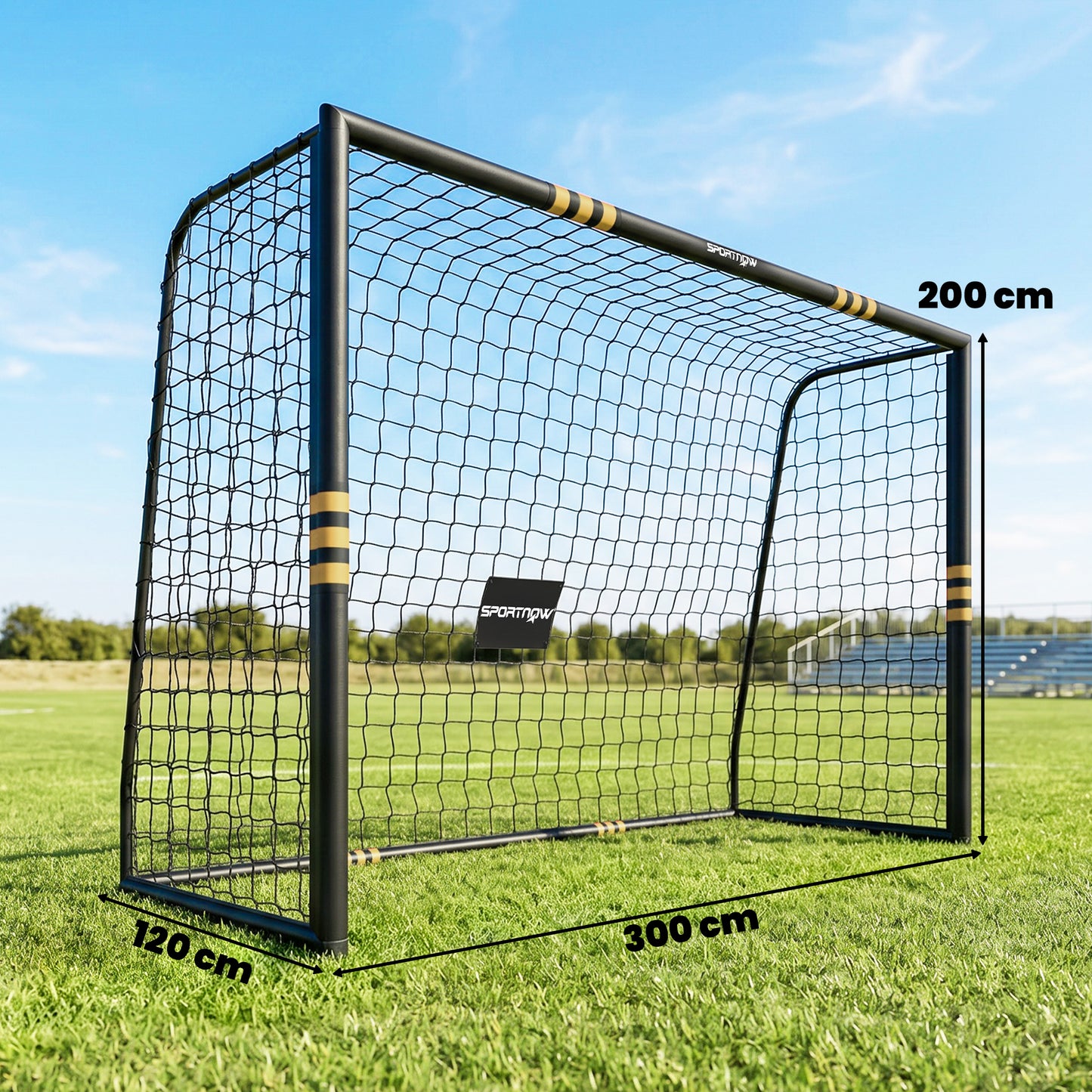 Football Goal, 10 x 6.5ft Football Net with EPE Padding, Yellow