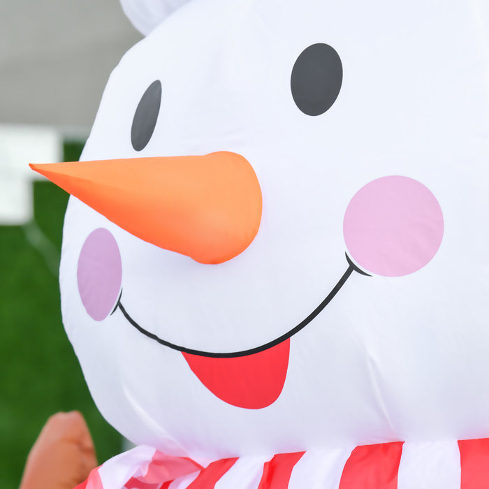 2.4m Christmas Inflatable Snowman with Candy, Rotating Lighted for Home Indoor Outdoor Garden Lawn Decoration Party Prop