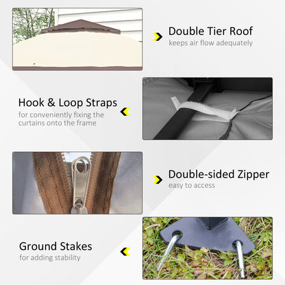 3.6 x 3.6m Pop-up Tent Gazebo Instant Canopy Steel w/ Roller Bag