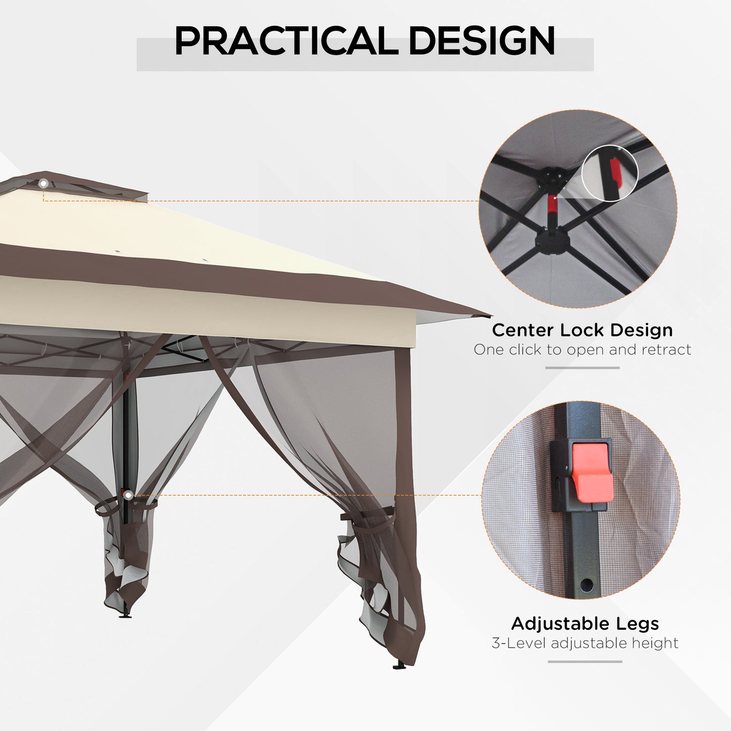 3.6 x 3.6m Pop-up Tent Gazebo Instant Canopy Steel w/ Roller Bag