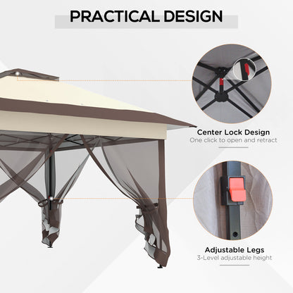 3.6 x 3.6m Pop-up Tent Gazebo Instant Canopy Steel w/ Roller Bag