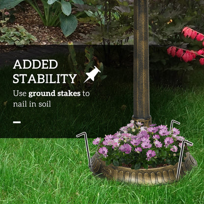 81cm Tall Bird Bath with 2 Decorative Birds for Garden, Bronze Tone