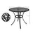 Cast Aluminium Bistro Table with Umbrella Hole, 85cm Round Garden Table, Patio Table for Balcony, Poolside, Black