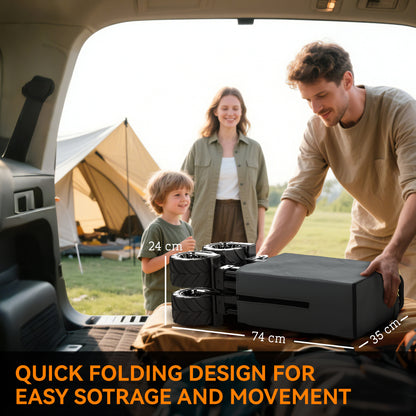 Outdoor Cart Folding Cargo Wagon Trailer Beach w/ Handle Dark Grey